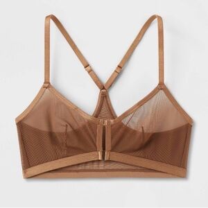 Auden Sheer Mesh Convertible Back Bralette in Brown